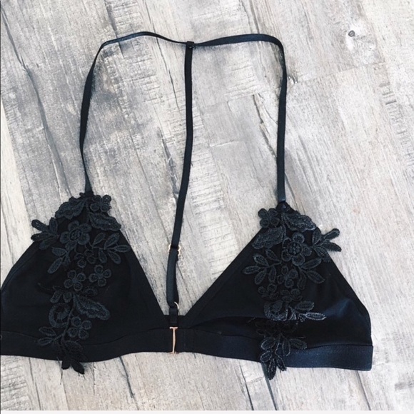 LAST 1 • Black Sheer Floral Bralette - Picture 3 of 5